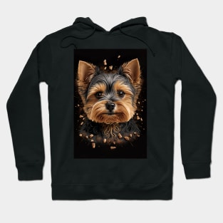 Super Cute Yorkshire Terrier Puppy Portrait Hoodie